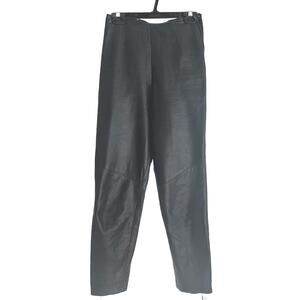 Danier Straight Leg Black Genuine Leather Women's Pants - Size 2